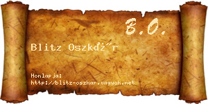 Blitz Oszkár névjegykártya